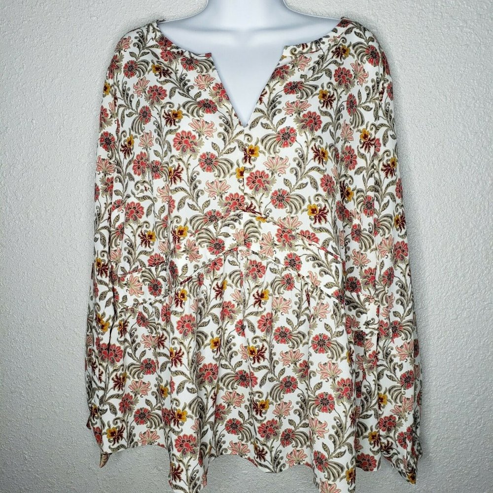 Loft Plus Floral Peplum Blouse - 16